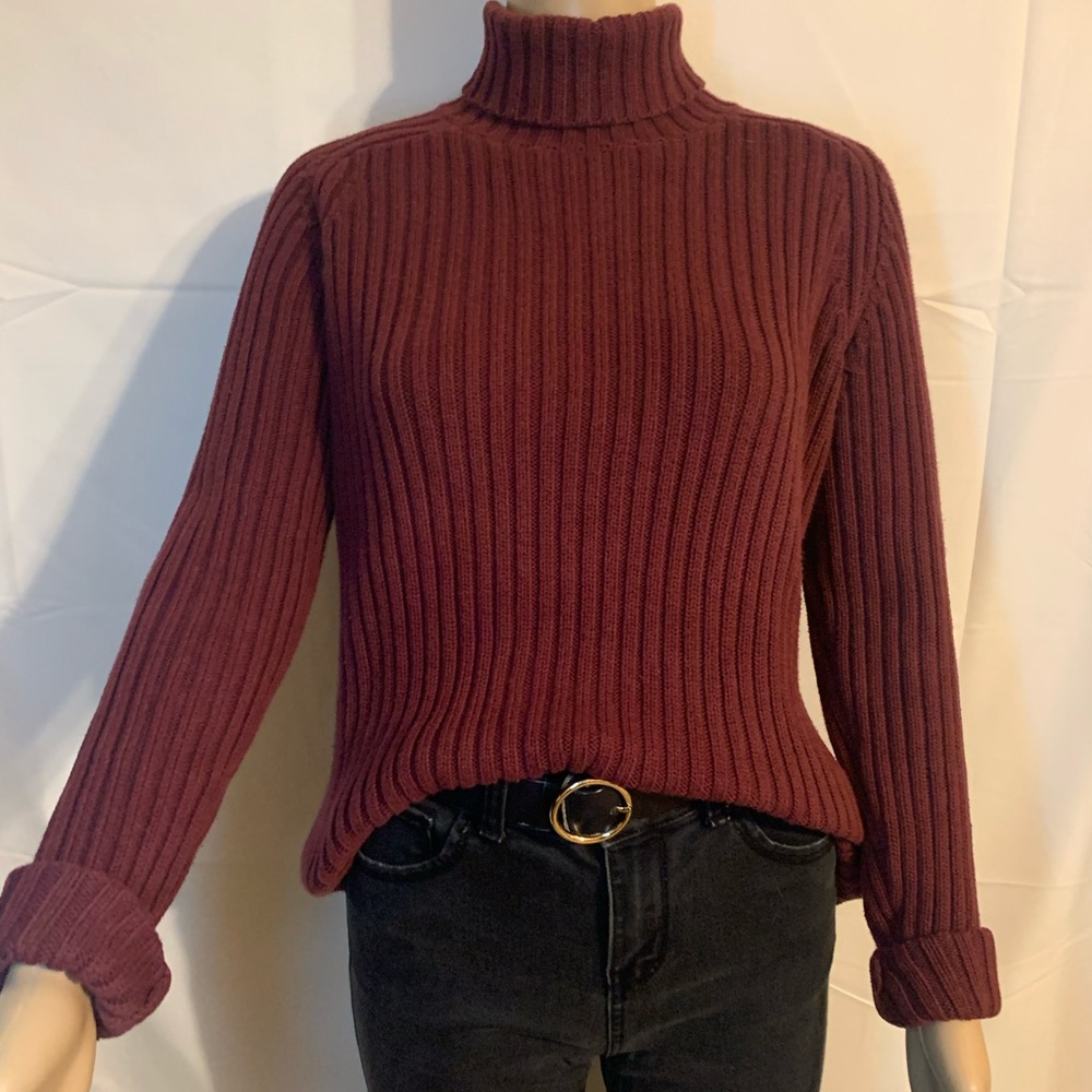 ‘Lands’End’ Maroon/Burgundy Sweater - Picture 5 of 7